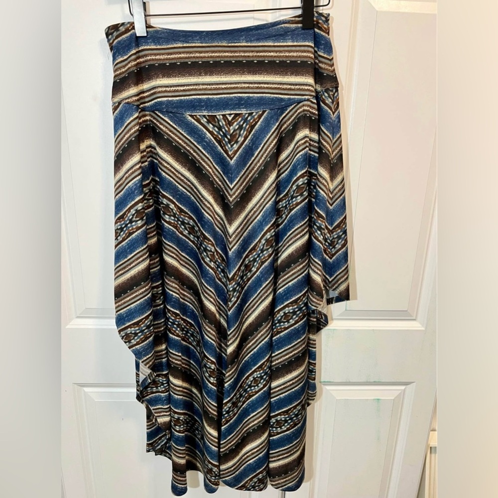 Double D Ranch Serape Blue and Brown Women's Skirt